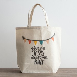 Sac fourre-tout en toile grande taille avec imprimé lettres, sac de courses à poignée longue, sac en toile pour l'épicerie, usage quotidien - Product Image 1