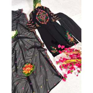 ชุดเสื้อท่อนบนและชุด Dupatta สำหรับผู้หญิงงานปาร์ตี้ดีไซน์เนอร์ - Product Image 1