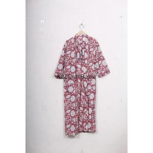 Suéter Tejido a Mano 100% Algodón con Estampado Floral Digital, Cuello en V, Cierre con Cordón, Manga Larga, Transpirable, para Mujer - Product Image 2