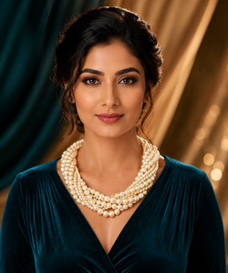 Collier ras du cou de mariage classique pour femme, en perles de culture multirangs de qualité AAAAA, rondes et blanches - Product Image 1