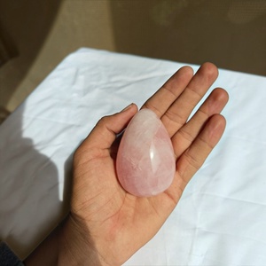 Œuf de Yoni en Cristal de Quartz Rose Naturel, Perforé ou Non Perforé, Pierre Gemme Rose, Exercice de Kegel, Pierre de Massage, Vente en Gros, OEM - Product Image 2
