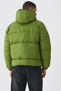 High Demand <b>Men's</b> Olive Green Puffer <b>Jacket</b> Lightweight Hooded Winter Coat Windproof & Insulated <b>Warm</b> Outerwear <b>Men's</b> <b>Jackets</b> - Product Image 2