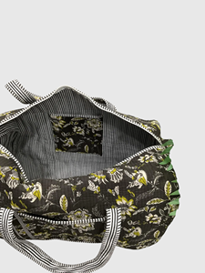 Sac de voyage à motif floral avec fermeture éclair, grande capacité, en tissu, style week-end - Product Image 5