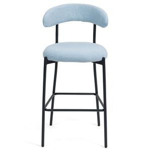 26 ''orsacchiotto copertura in tessuto da bancone sgabelli da Bar con rivestimento a polvere nera Base poggiapiedi cucina isola da bancone sgabello da Bar blu - Product Image 6