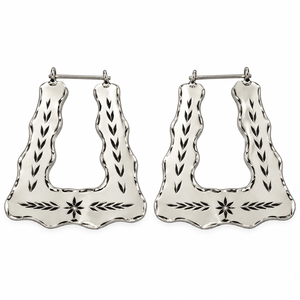 Boucles d'oreilles pendantes en laiton argenté, barres géométriques martelées avec franges tombantes, bijoux fantaisie en gros pour boutiques - Product Image 2