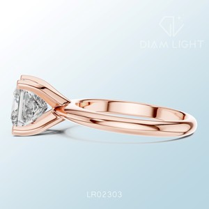 Bague de fiançailles et de mariage solitaire de luxe, couleur F+, certifiée IGI, diamant synthétique cultivé en laboratoire, or, sur mesure - Product Image 6