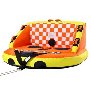 Bouée gonflable tractable pour 1-2 personnes, capacité 340 lb, avec sièges et dossier en PVC, pour sports nautiques, capacité 12 personnes - Product Image 3