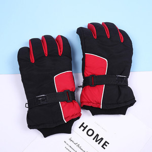 Guantes de esquí de dedo completo, negros, de poliéster, con aislamiento térmico, cierre de gancho y bucle, unisex, para esquí de invierno - Product Image 4