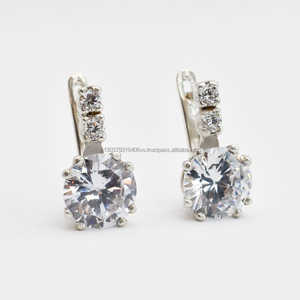 Moissanite Round Diamond Vintage <b>Drop</b> Earrings with 925 Silver Fine Solitaire Jewelry Engagement for Womens Gift - Product Image 6