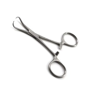 Pinzas para toallas Backhaus manuales de acero inoxidable quirúrgico de precisión, 130 mm, 17-251-130, instrumento con certificación CE, clase ISO13485 - Product Image 1