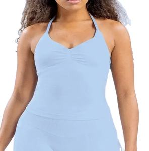 เสื้อชั้นในไร้รอยต่อสำหรับผู้หญิงเสื้อแขนกุดมีสายรัดรับแรงกระแทกพร้อมโลโก้ - Product Image 2