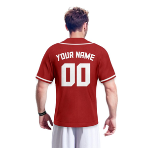 Maillot de baseball/softball brodé personnalisé, style boutonné, col en V pour homme, bretelles réglables, 100 % polyester, manches courtes - Product Image 1