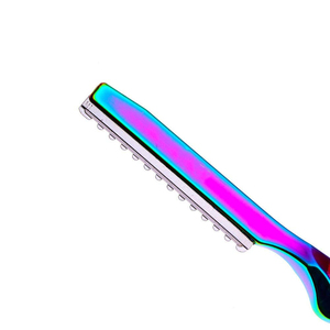 Custom Logo Multi Color Plasma Coating <b>Barber</b> Hair Texturizing Razor Salon Manual Hairdressing Thinning Cutting Razors - Product Image 3