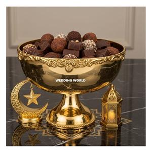 Bol à chocolat en métal de qualité supérieure, design traditionnel, bol à bonbons de luxe, forme ronde, bol à chocolat décoratif en métal - Product Image 1
