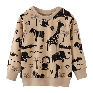 Sudadera de Cuello Redondo con Estampado Animal para Bebés, Niños y Niñas, 100% Algodón Orgánico, Tejido de Punto, Manga Larga, Informal, Otoño - Product Image 1