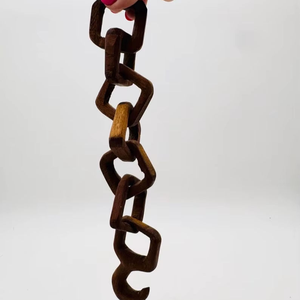 Eslabones de cadena de madera hechos a mano, perfectos para decoración o proyectos de bricolaje. Suaves, duraderos y con un diseño elegante para un aspecto natural. - Product Image 3