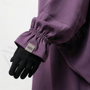 Abaya Kimono OEM 2025 pour femmes musulmanes, en tissu polyester épais, doux et très extensible, col en V, manches longues, ornée de perles, longueur cheville - Product Image 5