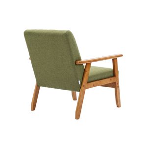 Metà del secolo moderno accento sedie Set 2 comode poltrone in tessuto di legno con tavolino per soggiorno camera da letto ufficio - Product Image 6