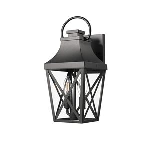 Lampade da Parete per Esterni Nero Opaco con Paralume in Vetro Trasparente, Applique Impermeabile per Portico - Product Image 1
