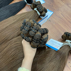 Extensiones de cabello de 24 pulgadas con doble trama, color marrón chocolate, cabello humano de Vietnam, sin desprendimiento ni enredos. - Product Image 2