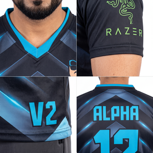 Camiseta de Fútbol Personalizada por Sublimación para Hombre, Secado Rápido, 100% Poliéster, Cuello en V, Uniforme Deportivo para Equipo, Fabricante OEM de Sialkot - Product Image 4