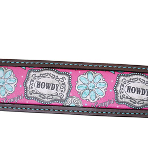 Sangle en cuir imprimée Howdy avec conchos brillants - Product Image 3