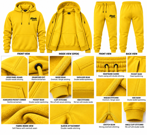 Conjunto Deportivo de Sudadera con Capucha Amarilla y Pantalones Jogger, Ropa Deportiva Informal - Product Image 5
