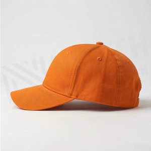 Casquette de baseball orange à 6 panneaux en coton, ajustée, unisexe, décontractée, couleur unie, taille adulte 58-60CM - Product Image 3