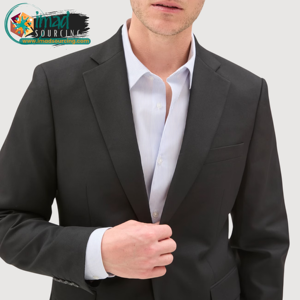 Chaqueta de Traje Formal para Hombre, Estilo Italiano, Negra, de Primera Calidad, de un Solo Pecho, con Solapa de Muesca, para Trabajo - Product Image 3