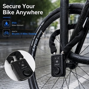 <span class=keywords><strong>Antivol</strong></span> intelligent pour vélo IP55 avec alarme 110 dB, contrôle par application, verrouillage sans clé pour vélo électrique et trottinette - Product Image 1