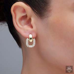 PRAO Glorious Crystal Gemstone Stud Pendientes Elegante Crystal para Mujer - Product Image 3