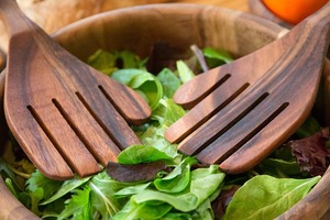 Indian Wooden Salad Server Set Eco-Friendly <b>Microwave</b> Safe <b>Mirror</b> Polish Finish Dishwasher Safe Home & Kitchen Accessories - Product Image 3