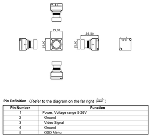 Caméra FPV 1900TVL de qualité supérieure avec objectif 2,9 mm, Super WDR grand angle et capteur d'image CMOS pour drones de vol et de course (vente en gros) - Product Image 6