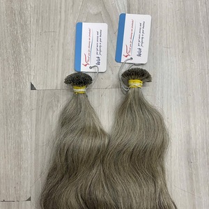 Premium high quality Keratin Tip Hair Extension K Tip European Gray Natural Straight Vietnamese Tip Hair - Product Image 5