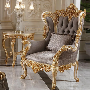 Juego de Sofás de Madera de Teca Estilo Turco de Lujo, Clásico Europeo, Tallado a Mano, Ecológico, Muebles Antiguos para Sala de Estar - Product Image 3