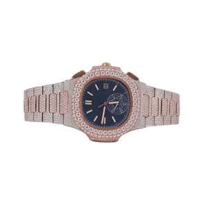 Luxury Men's Moissanite <b>Diamond</b> <b>Watch</b> Bling Hip Hop Style Display Steel Strap Perfect Birthday Gift <b>Watch</b> For Ocation - Product Image 1