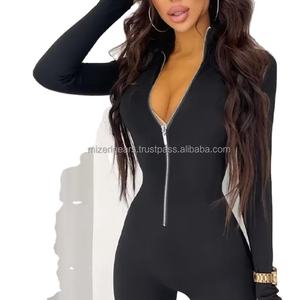 Femmes grande taille taille haute à la mode décontracté sport fermeture éclair décoration combinaison polyvalente sans manches Sexy fille Fitness Yoga ensembles - Product Image 6