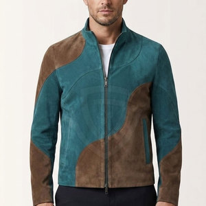 High Quality <b>Suede</b> <b>Leather</b> <b>Jacket</b> With Shirt Collar Front Zipper Soft Premium For Casual Travel And Weekend Outfits - Product Image 3