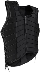 Chaleco de equitación unisex negro, protector, sin mangas, con cierre de cremallera, espalda de malla transpirable, para montar a caballo - Product Image 3