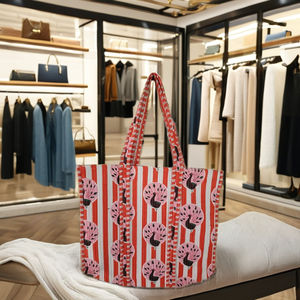 Bolsas de Algodón para Comestibles con Cierre de Cremallera, Bolsas de Hombro Étnicas Hechas a Mano para Mujer, para Todas las Temporadas - Product Image 1