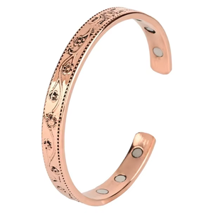 Bracelet de luxe, bijoux ayurvédiques, bracelet en cuivre fait à la main, martelé, pour homme et femme, personnalisation, anniversaire - Product Image 1