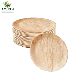 9-12 Inch Round Areca Leaf Lunch <b>Plates</b> Biodegradable for <b>Large</b> Volume Buffet Parties - Product Image 3