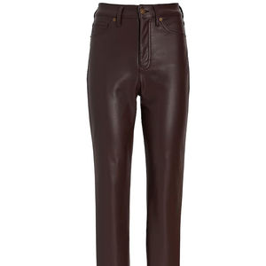 Regular <b>Stretch</b> Genuine Lambskin Leather Pants Women Casual Low Waist Fashionable High Quality Breathable Winter Flat Front - Product Image 6