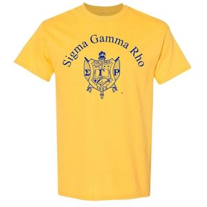 Camiseta Unisex con Escudo de Sigma Gamma Rho, Cuello Redondo, Manga Corta, Algodón, Ropa Casual Urbana, Prenda de la Hermandad Griega, OEM ODM - Product Image 2