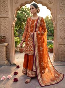 Salwar Kameez Premium à Broderie Florale, Coupe Slim, Réversible, Séchage Rapide, pour Été et Hiver, Tenue Décontractée, Fête, Festival, Mariage, Élégante - Product Image 2