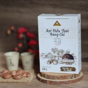 เม็ดมะม่วงหิมพานต์คั่วคุณภาพสูง ดงฟู 235 กรัม พรีเมียม ไม่ปอกเปลือก ขนาด W240 บรรจุกล่องของขวัญกระดาษ - ราคาโรงงาน ถั่วออร์แกนิก - Product Image 3