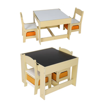 Set Meja Kursi Aktivitas Anak 3-in-1 Kayu Ergonomis Modern untuk Balita Ramah Lingkungan untuk Sekolah & Ruang Keluarga