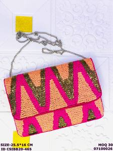 Pochette à perles faite à la main avec chaîne |   Pochette de soirée élégante pour femmes - Product Image 2