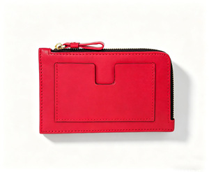 [สินค้าแนะนำ] กระเป๋าใส่บัตรหนังวัวแท้ Castello ดีไซน์มินิมอล ช่องซิป สีกรมท่า ฟ้าอ่อน ชมพู แดง - Product Image 3