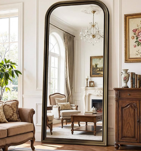 Large asymmetrical fluid-shaped wooden <b>mirror</b>. Seamlessly blends modern art and functionality. Available at wholesale price - Product Image 5